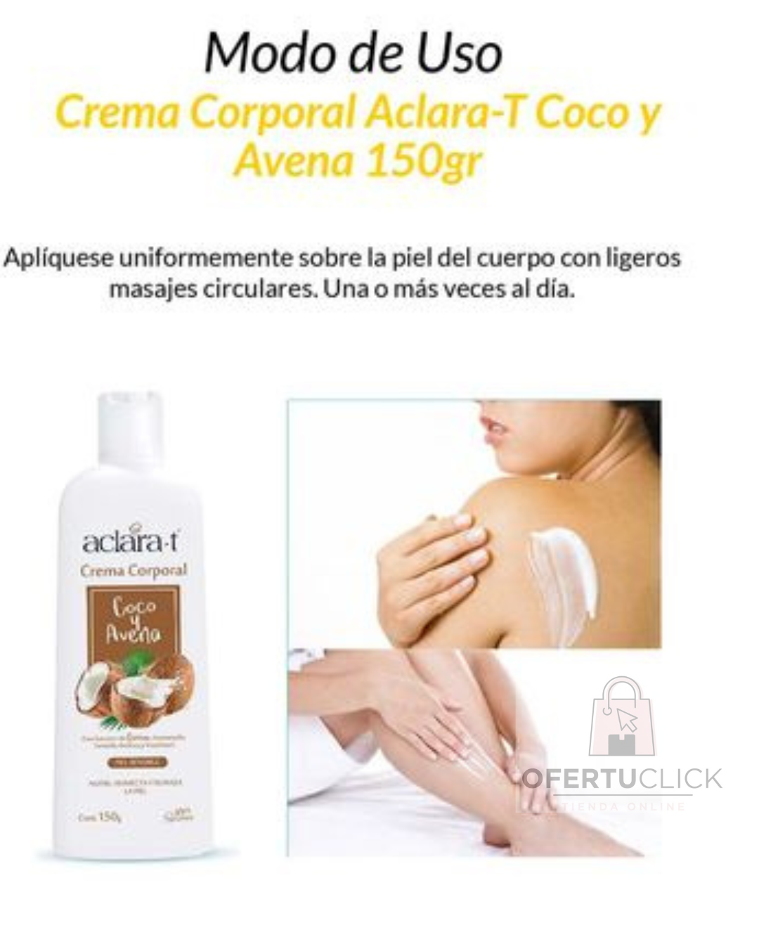 Crema corporal aclara-t coco y avena