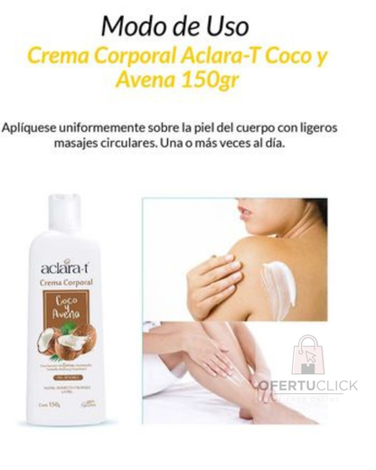 Crema corporal aclara-t coco y avena